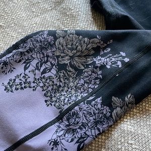 🔮Buy2Get1Free🔮 Black & Purple Floral Full Length Wicking Active Legging